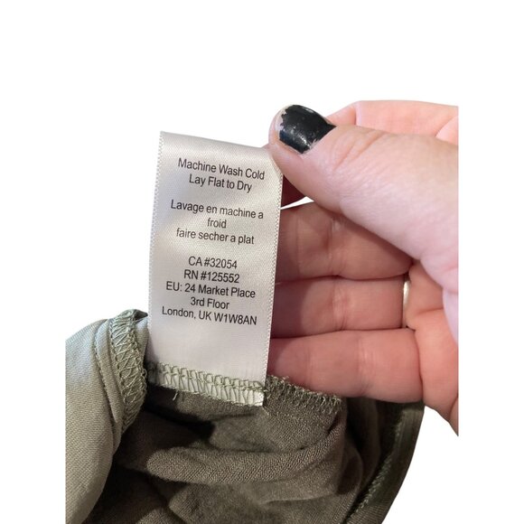 Dolan Anthropologie Peasant Blouse Olive Green Size M Earth Tone Fall Bohemian - Picture 5 of 13